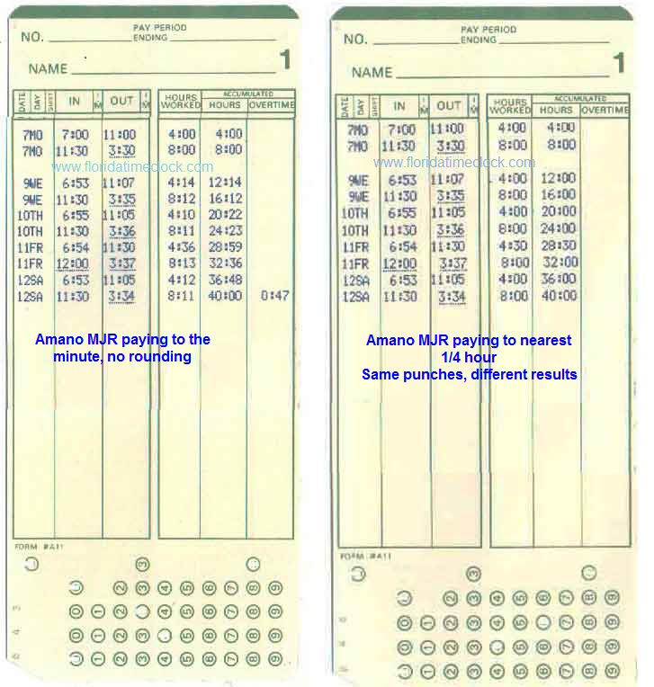 Florida Time Clock Amano MJR7000 MJR7000/1167